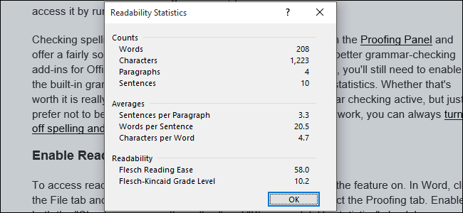 check reading level word for mac